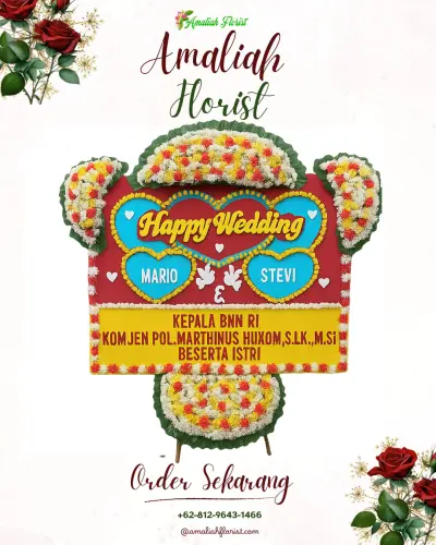 Karangan Papan Bunga Pernikahan di Kadirejo